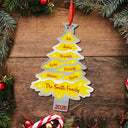 Family,Gift For Bestie,Happy,Christmas - Christmas Tree Family Bestie Custom Names Version 3 - Personalized Metal Ornament