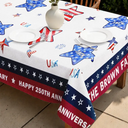 Family,America 250th,Independence Day,Happy - 4th Of July Stars Family Members - Personalized Tablecloth