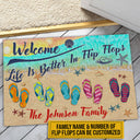 Beach House Better In Flip Flops Custom Doormat