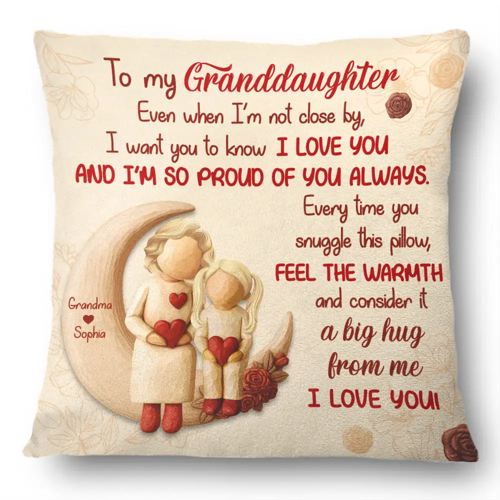 Grandma - Grandkids, Gift For Grandkids, Mom - Children, Love - A Big Hug From Mom Grandma - Personalized Pillow