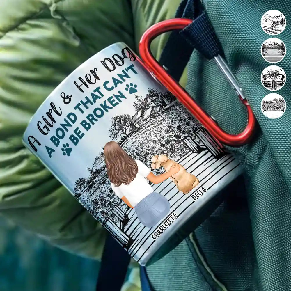 Dog Lovers, Love, Pet Lovers - A Bond That Can't Be Broken - Personalized Carabiner Mug
