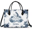 Teacher, Back To School, Reading, Gift For Women - A Chapter Of Chinoiserie Toile - Personalized Leather Bag