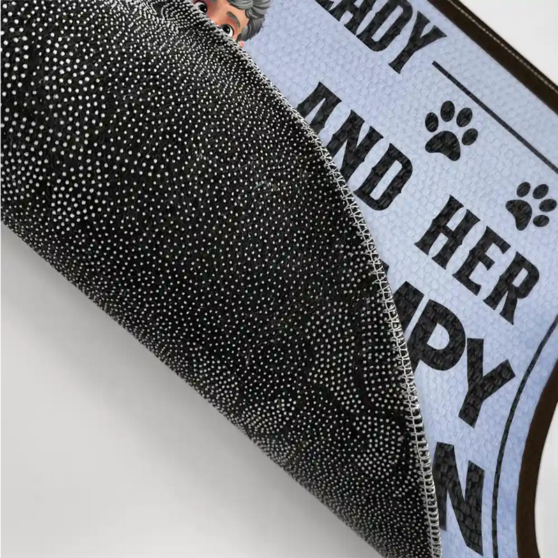 Funny,Dog Lovers,Dog Couple,Pet Lovers,Old Couples,Gift For Couples - A Crazy Dog Lady And Her Grumpy Old Man Live Here Funny Decor - Personalized Doormat