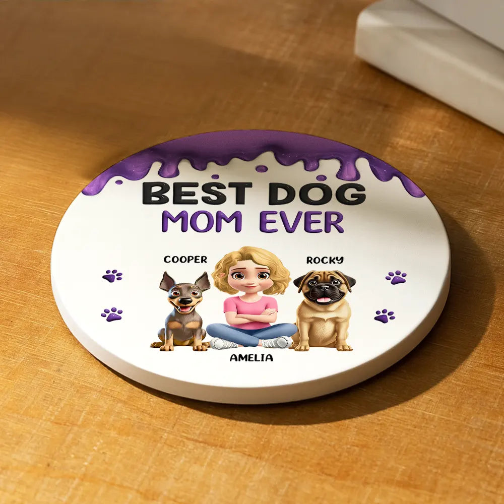 Dog Lovers, Dog Mom, Dog Dad, Pet Lovers, Happy - A Girl And Her Dog A Bond That Can't Be Broken - Personalized Ceramic Coaster