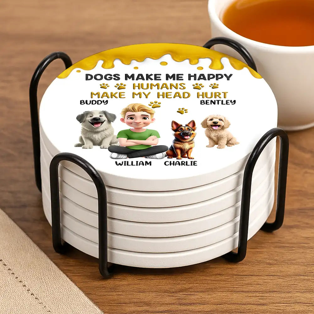 Dog Lovers, Dog Mom, Dog Dad, Pet Lovers, Happy - A Girl And Her Dog A Bond That Can't Be Broken - Personalized Ceramic Coaster