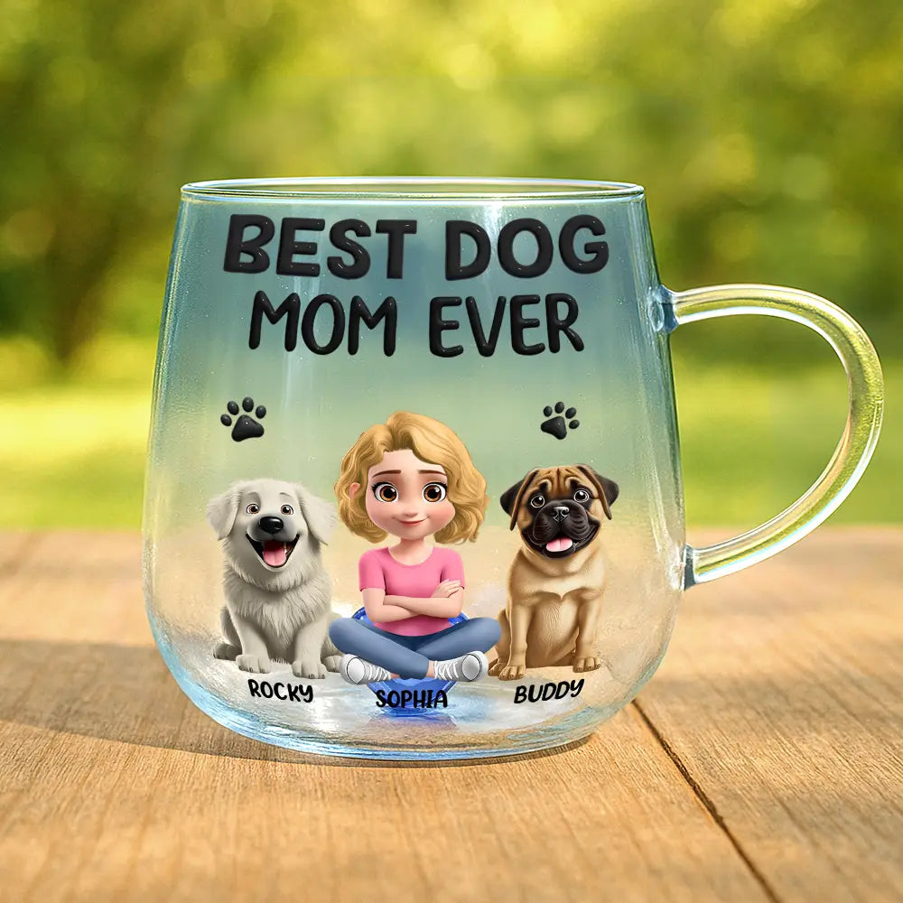 Dog Lovers,Dog Mom,Dog Dad,Pet Lovers,Happy - A Girl And Her Dog A Bond That Can't Be Broken - Personalized Gradient Glass Mug
