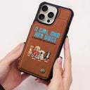 Dog Lovers,Dog Mom - A Girl And Her Dogs - Personalized Leather Flip Wallet Phone Case
