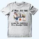 Campsite,Camping,Gift For Yourself,Love - A Girl Her Dogs Camping - Personalized T Shirt