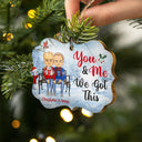 Christmas Family Chibi Couple Annoying Each Other Since - Gift For Couples - Personalized Custom Wooden Ornament
