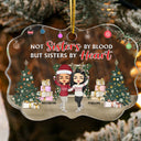 Side By Side Or Miles Apart Sisters And Brothers - Christmas Gift For Siblings - Personalized Custom Medallion Acrylic Ornament