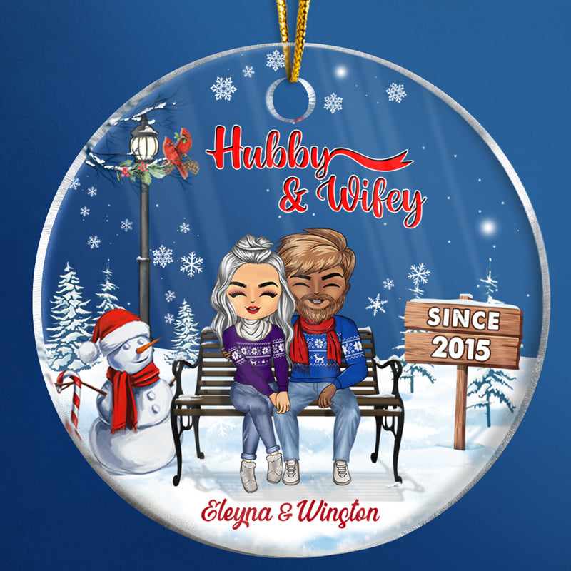 Christmas Family Couple I'm Yours No Returns Or Refunds - Gift For Couples - Personalized Custom Circle Acrylic Ornament