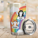 Dog Cat My Heart Is At The Rainbow Bridge - Loving, Memorial Gift For Dog Mom, Cat Mom, Cat Dad, Dog Dad, Pet Lovers - Personalized Custom Tumbler