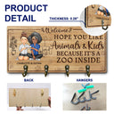 Hope You Like Animals And Kids - Anniversary, Birthday, Home Decor Gift For Spouse, Lover, Husband, Wife, Boyfriend, Girlfriend, Couple - Personalized Custom Wood Key Holder
