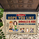 Family Hope You Like Animals And Kids - Anniversary, Birthday, Home Decor Gift For Husband, Wife, Couple, Pet Loves - Personalized Custom Doormat