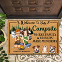 Welcome To Our Campsite - Gift For Camping Lovers, Campsite, Camping Decor, Couple, Family, Pet Lovers - Personalized Custom Doormat