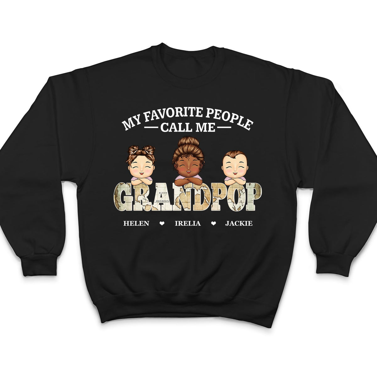 Vintage Map Title My Favorite People Call Me Papa - Birthday, Loving Gift For Dad, Father, Grandpa, Grandfather - Personalized Custom T Shirt