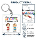 This Awesome Daddy Mommy Belongs To - Loving Gift For Mother, Father, Grandma, Grandpa - Personalized Custom Acrylic Keychain
