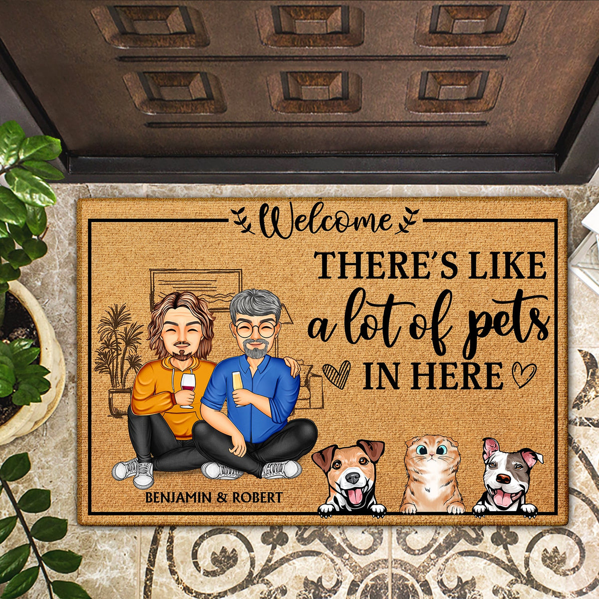 There's Like A Lot Of Kids In Here - Home Decor Gift For Husband, Wife, Couple, Pet Lovers - Personalized Custom Doormat