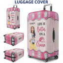 Custom Photo Just A Girl Boy Who Loves Traveling - Birthday Gift For Him, Her, Family, Trippin', Vacation Lovers - Personalized Luggage Cover