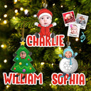 Custom Photo Christmas Cosplay Grandkids - Christmas, Loving Gift For Grandpa, Grandma, Grandparents - Personalized Cutout Acrylic Ornament