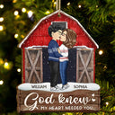 Husband And Wife God Knew My Heart Needed You - Christmas Gift For Couples - Personalized Custom Shaped Wooden Ornament