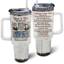 The Day I Met You Husband And Wife - Gift For Couples - Personalized 40oz Tumbler With Straw