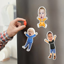 Custom Photo Funny Face Happy Kid - Gift For Grandkids, Siblings - Personalized Magnet