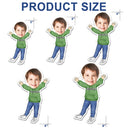 Custom Photo Funny Face Happy Kid - Gift For Grandkids, Siblings - Personalized Magnet