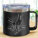 Hand In Hand, I Will Always Protect You - Personalized 14oz Stainless Steel Tumbler With Handle