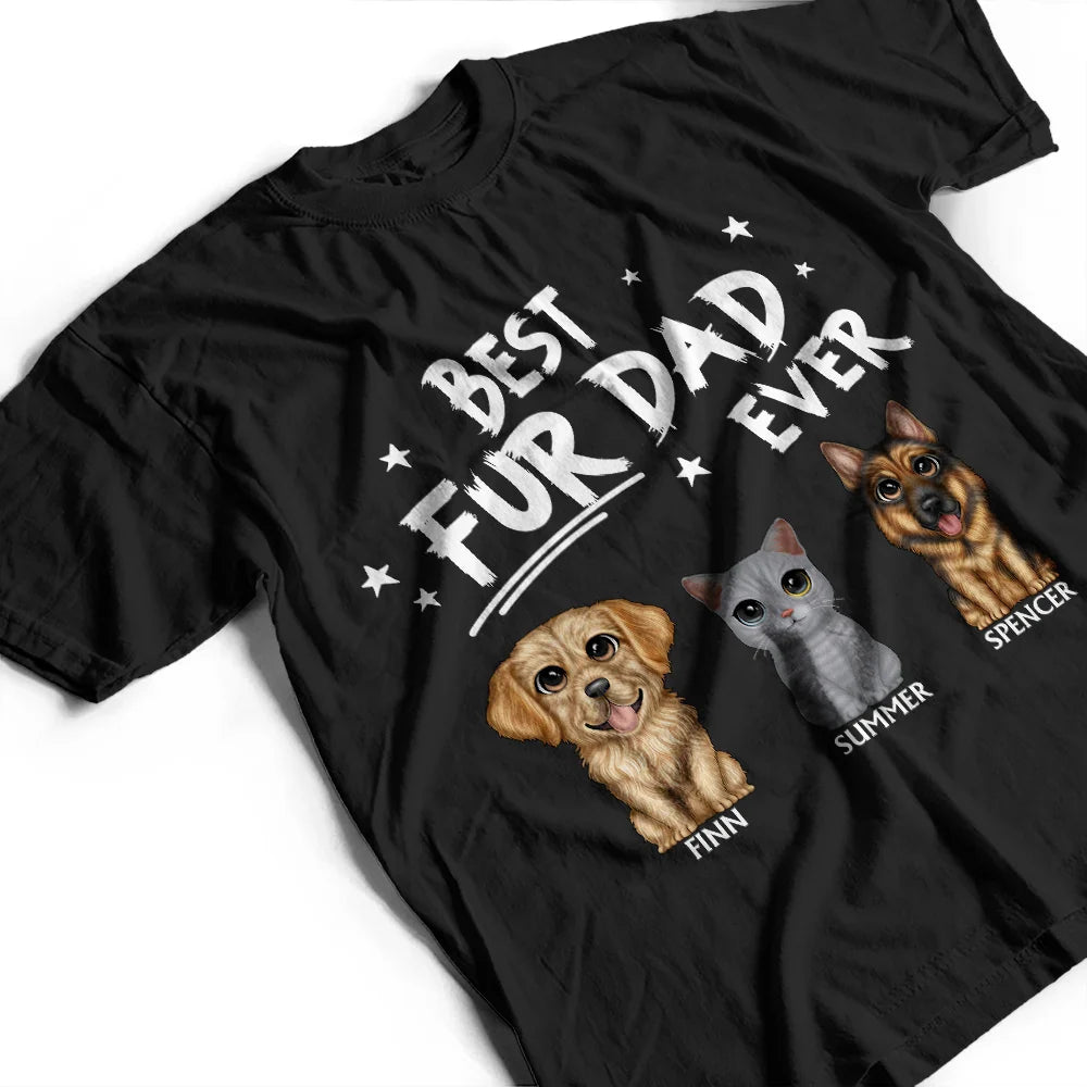 Best Dog Dad Ever Cute Cat Dog - Personalized T Shirt