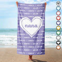Grandkids, Kids Names For Grandma, Mom - Personalized Beach Towel