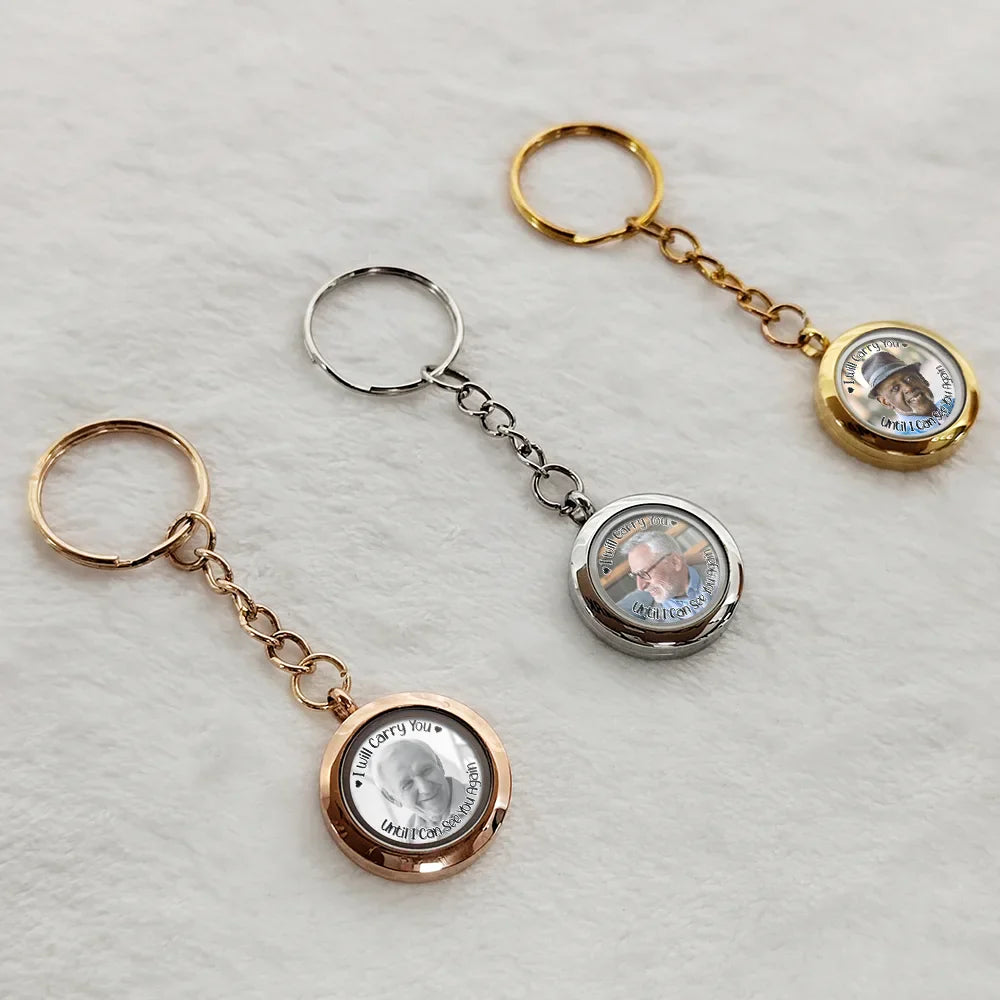 Custom Photo I Will Carry You Family Memorial - Personalized Keepsake Keychain