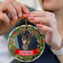 Custom Photo In Loving Memory Pet Memorial - Personalized Combo Circle Glass Ornament