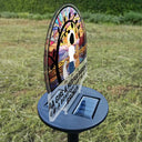 Pet Lovers - Flower Field A Girl And Her Dog And Cat - Personalized Solar Light