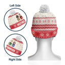 Family, Gift For Bestie - Flat Art Family Grandparents, Parents, Kids, Friends - Personalized Bobble Beanie Hat