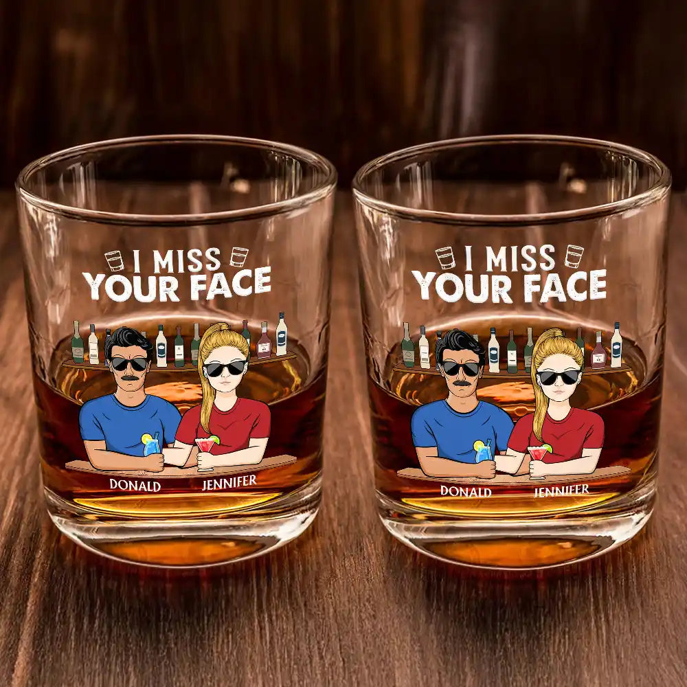 Gift For Brothers, Gift For Bestie - Long Distance Never Too Far To Drink Together - Personalized Whiskey Glass