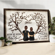 Gift For Mother,Gift For Grandma - Grandma Mom Family Will Always Be Connected By Heart - Personalized Poster
