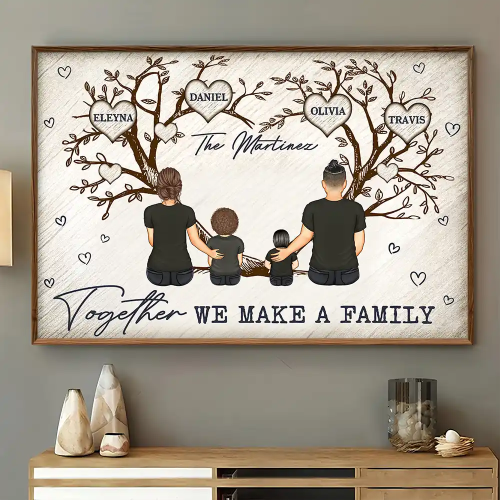 Gift For Couples, Gift For Husband, Gift For Wife, Pet Couple - Together We Make A Family Young Parents With Pet - Personalized Poster