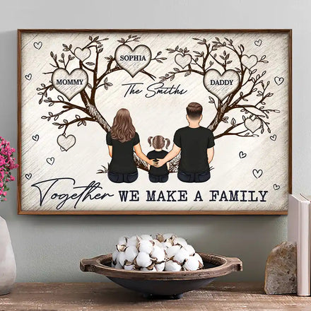 Together We Make A Family Young Parents With Pet - Personalized Poster