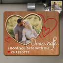 Expecting Dad,Gift For Husband,Custom Photo,Love - Custom Photo Drive Safe I Need You Here With Me - Personalized Custom Shaped Car Visor Clip