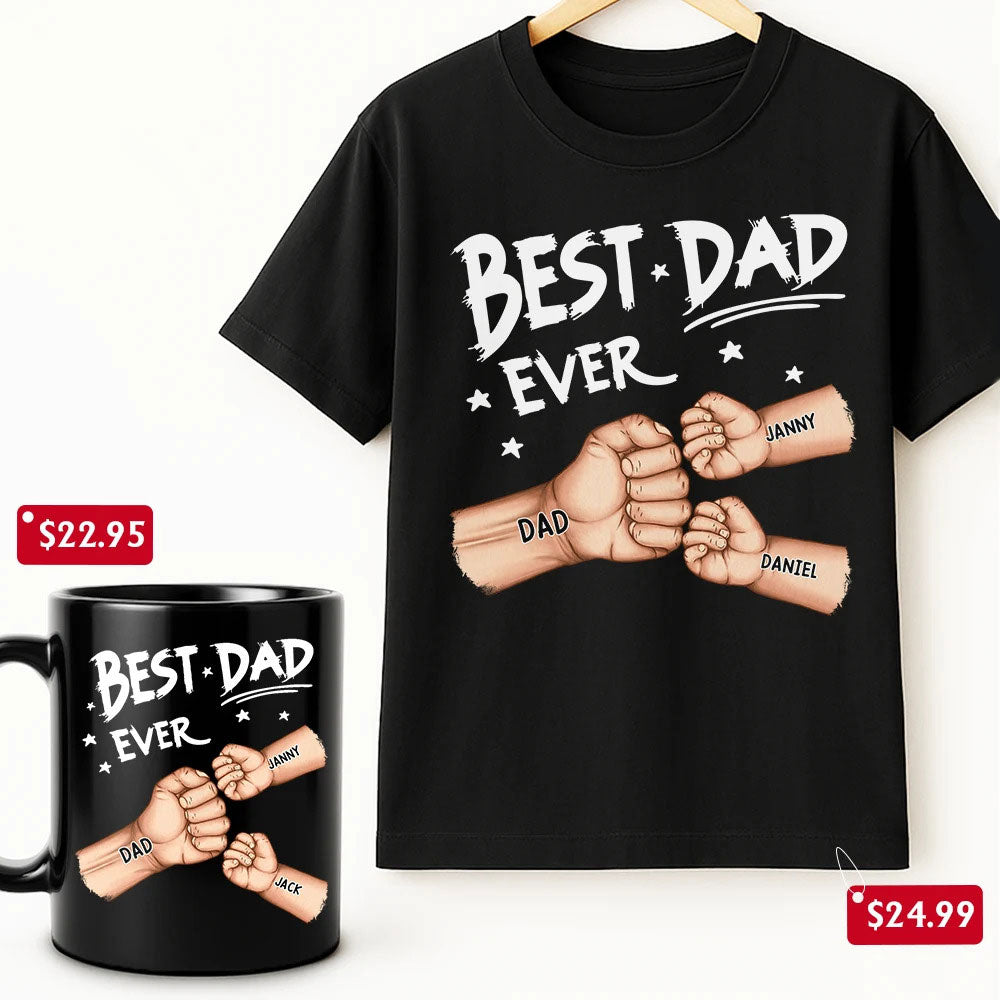 Best Dad Grandpa Ever Fist Bump - Personalized Father's Day Gift Set