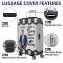Custom Photo Just A Girl Boy Who Loves Traveling - Birthday Gift For Him, Her, Family, Trippin', Vacation Lovers - Personalized Luggage Cover