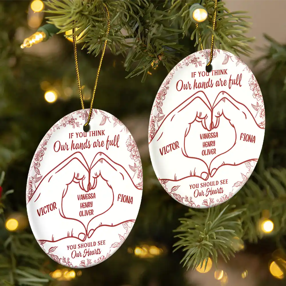 Christmas,Happy,Family - A Heart Full Of Love - Personalized Circle Ceramic Ornament