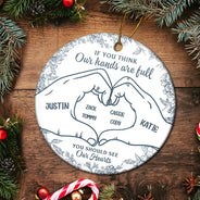 Christmas,Happy,Family - A Heart Full Of Love - Personalized Circle Ceramic Ornament