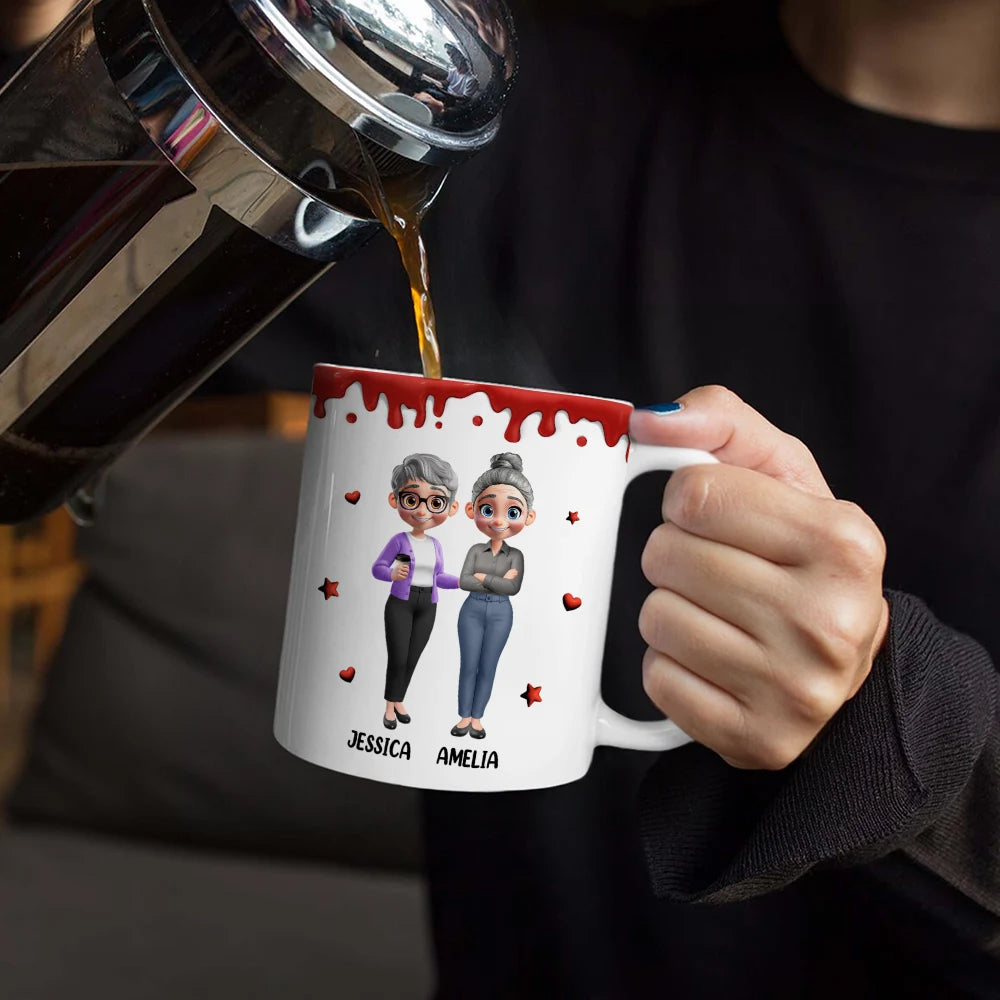 Funny, Gifts For Colleagues, Gift For Bestie - A Job Made Us Coworkers - Personalized White Edge-to-Edge Mug