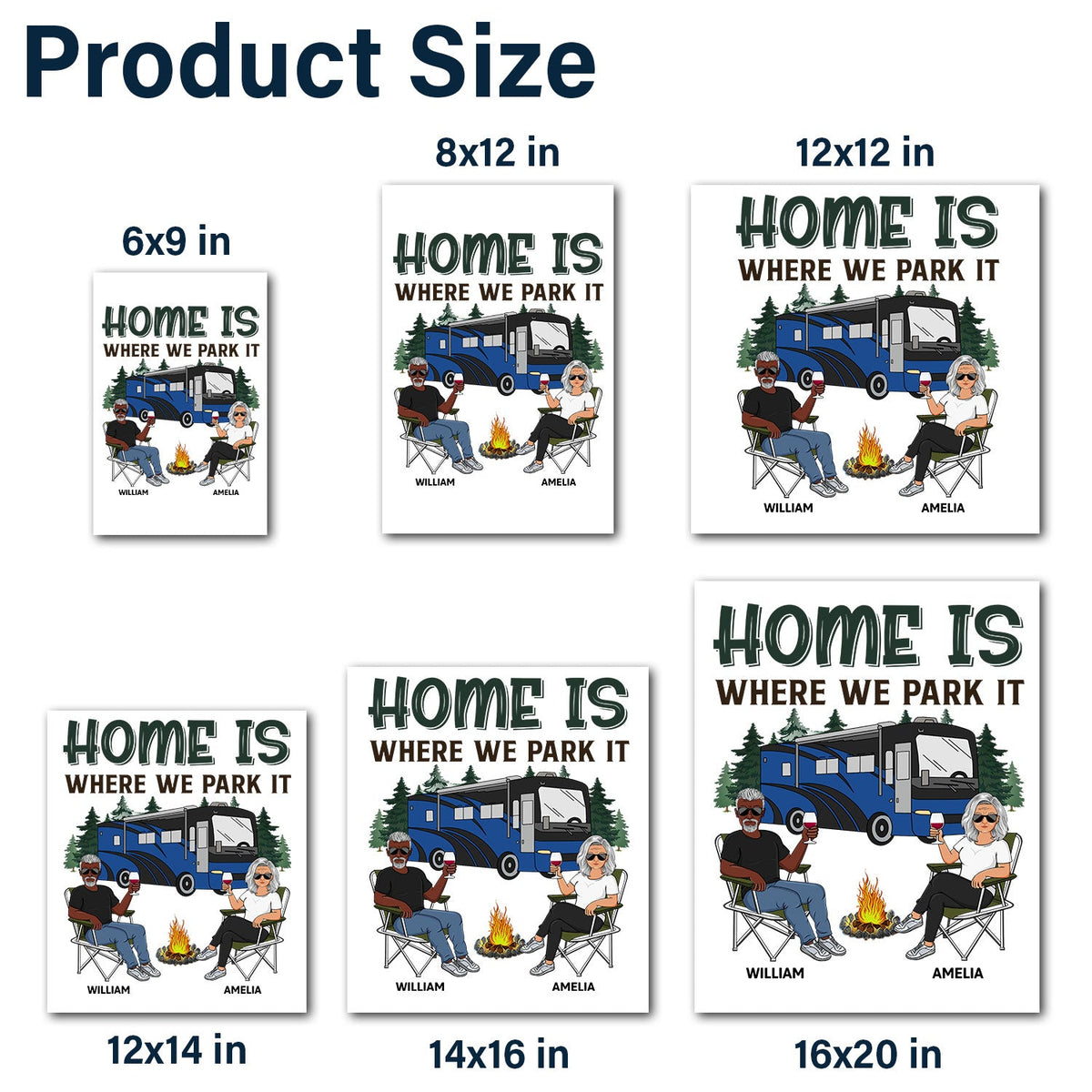 Home Is Where We Park It - Gift For Camping Lovers, Campers, Family - Personalized Camping Decal, Decor Decal