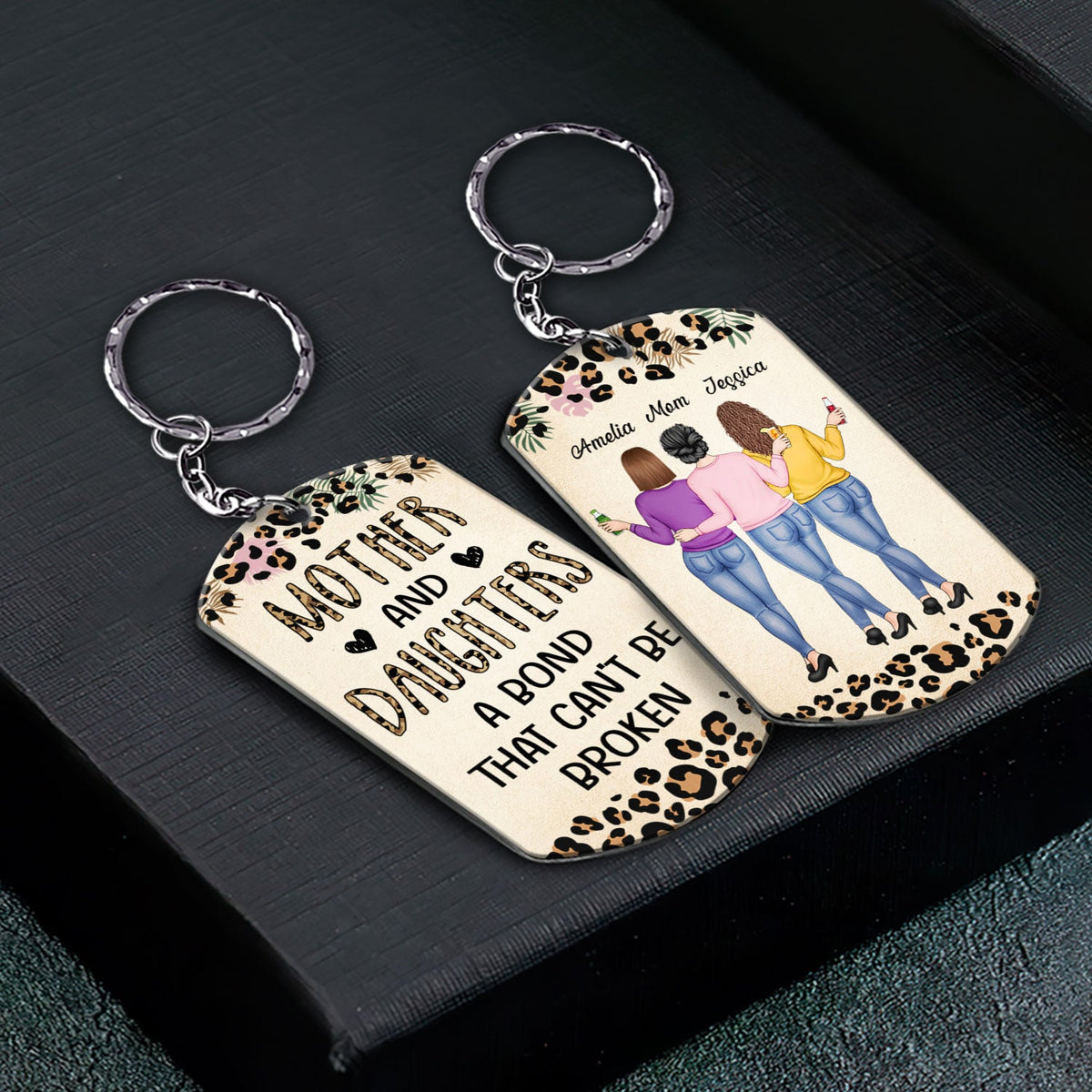 Mother & Daughter A Bond That Can't Be Broken - Gift For Mom, Mother, Grandma - Personalized Aluminum Keychain