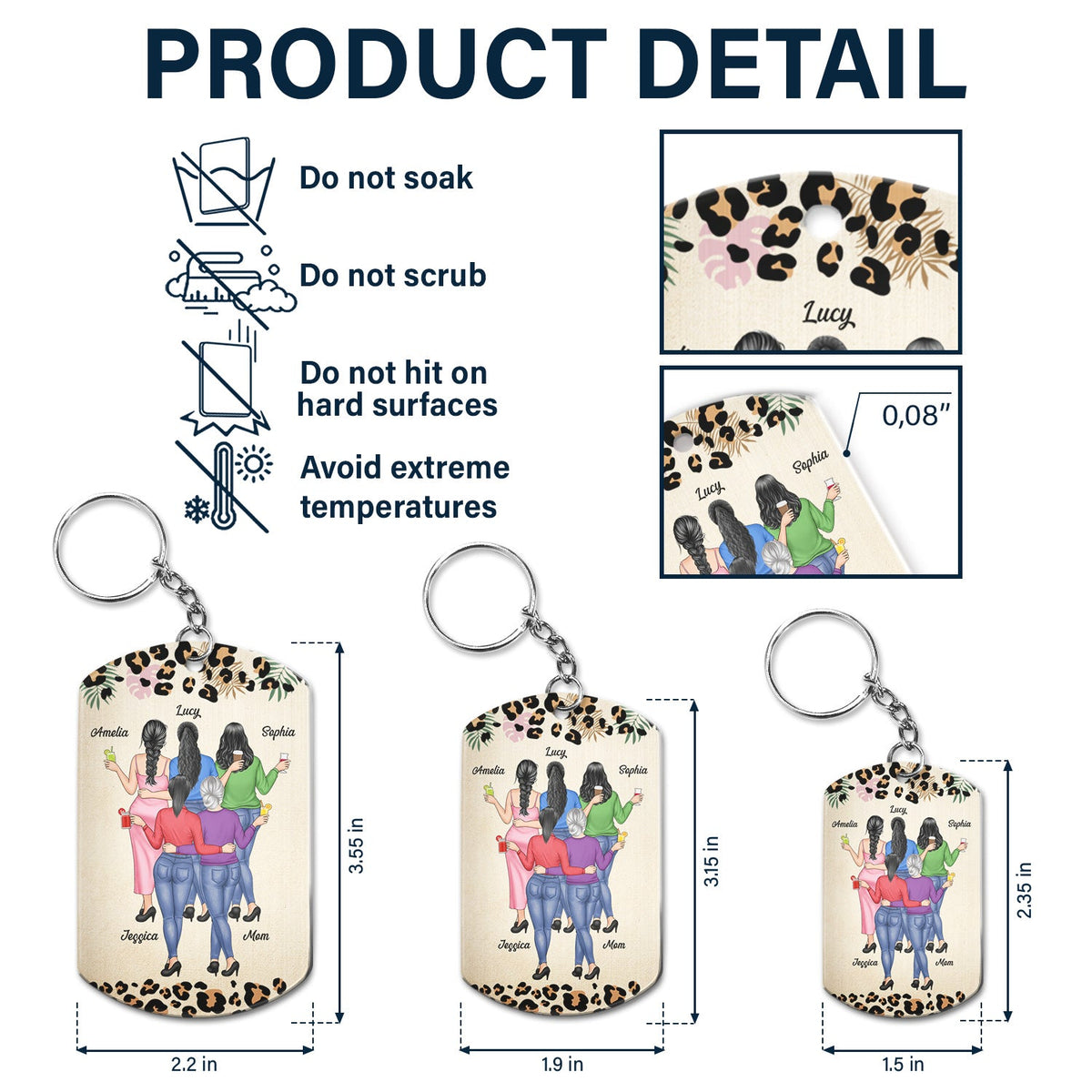 Mother & Daughter A Bond That Can't Be Broken - Gift For Mom, Mother, Grandma - Personalized Aluminum Keychain