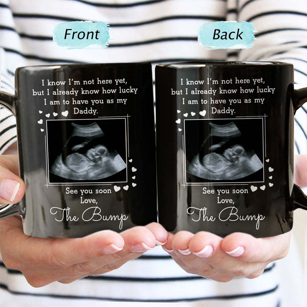 Custom Photo I Know I'm Not Here Yet - Gift For Dad, Father, New Parents - Personalized Black Mug