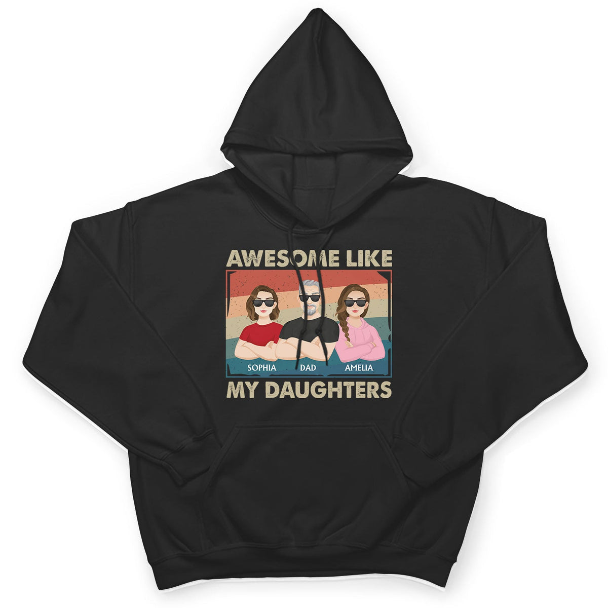 Awesome Like My Daughter Flat Art Crossed Arms - Funny Gift For Dad, Father, Grandpa - Personalized T Shirt